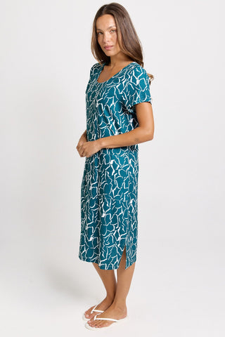 Bonnie Dress - Teal Petal Print - BB8621-TPP - All About A Girl
