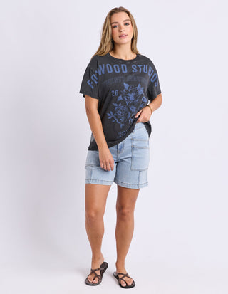 Botanical Garden Tee- Washed Black - 5582008.WBLK - All About A Girl
