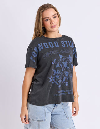 Botanical Garden Tee- Washed Black - 5582008.WBLK - All About A Girl
