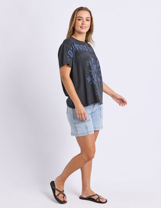 Botanical Garden Tee- Washed Black - 5582008.WBLK - All About A Girl