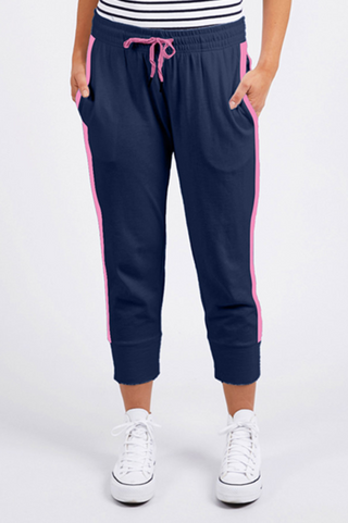 Brunch Pants - Navy With Pink Side Tape