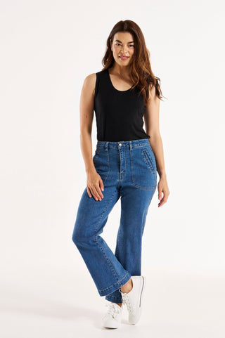 Bryce Bootleg Jeans - Vintage Blue - BB8291 - allaboutagirl