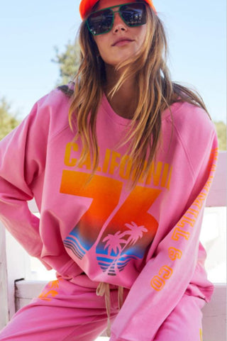Cali Sweatshirt - Pink - T308-Pink - allaboutagirl