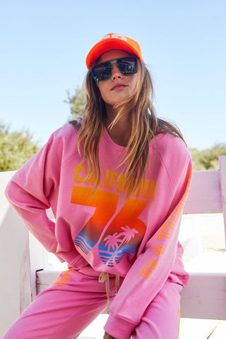 Cali Sweatshirt - Pink - T308-Pink - allaboutagirl