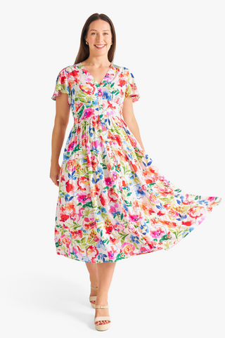 Camellia Joy Midi Dress - Multi Floral