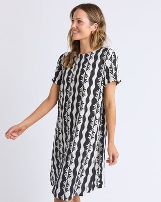 Casa Shift Dress - Black/Marshmellow Casa Print