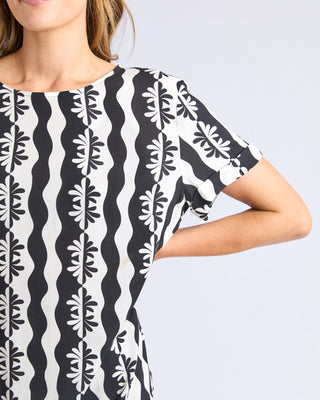 Casa Shift Dress - Black/Marshmellow Casa Print