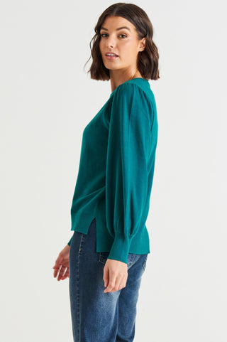 Charlotte Knit Jumper - Classic Teal - BB4023 - allaboutagirl
