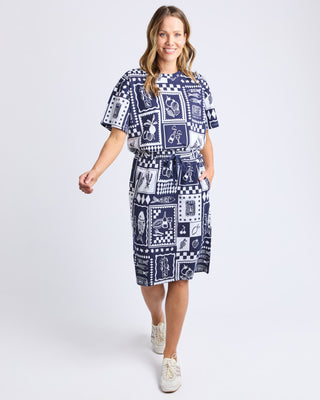 Chin Chin Tee Shirt - Navy Print