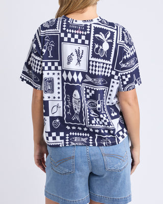 Chin Chin Tee Shirt - Navy Print