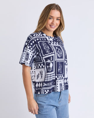 Chin Chin Tee Shirt - Navy Print