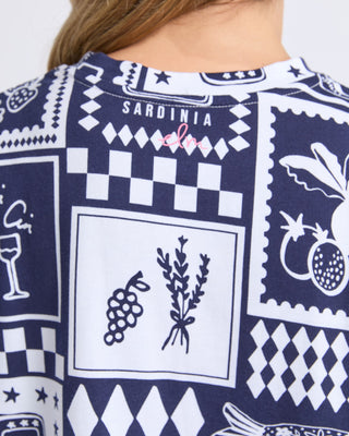 Chin Chin Tee Shirt - Navy Print