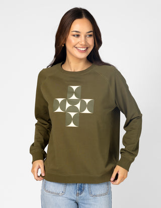 Classic Sweatshirt - Olive Mosaic
