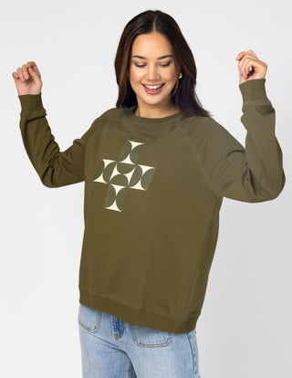 Classic Sweatshirt - Olive Mosaic