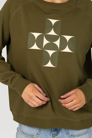 Classic Sweatshirt - Olive Mosaic
