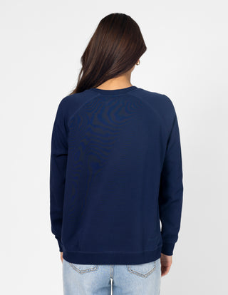Classic Sweatshirt - Navy Stripes and Bow