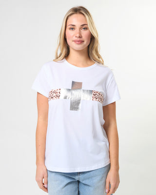 Classic Tee - White Silver Crossing