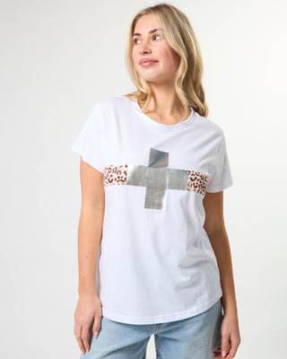 Classic Tee - White Silver Crossing