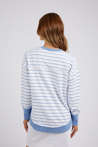 Simplified Striped Sweatshirt - Blue/White Stripe