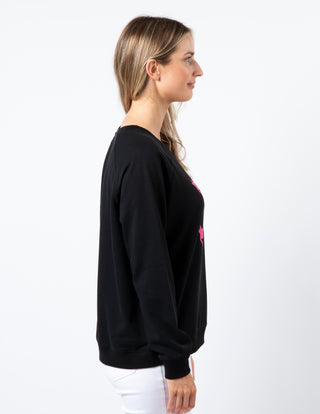 Classic Sweater - Black With Neon Houndstooth Cross