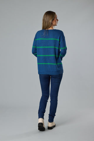 Classified Stripe Sweater - Blue - C2044 - allaboutagirl
