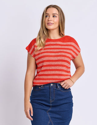 Cleo Knit Top - Grenadine - 5582023.RED - All About A Girl
