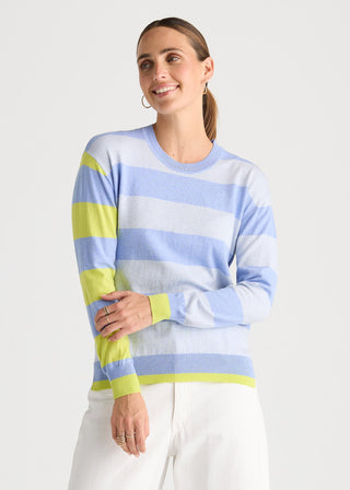Coastal Stripe Top - Bluebell - ZP8804 Bluebell - All About A Girl
