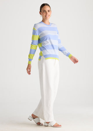 Coastal Stripe Top - Bluebell - ZP8804 Bluebell - All About A Girl