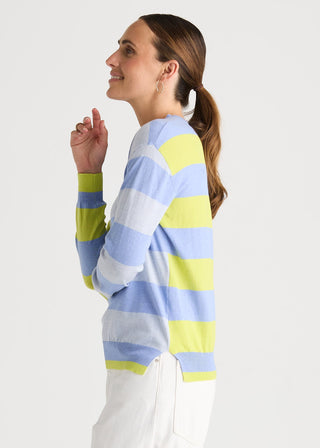 Coastal Stripe Top - Bluebell - ZP8804 Bluebell - All About A Girl