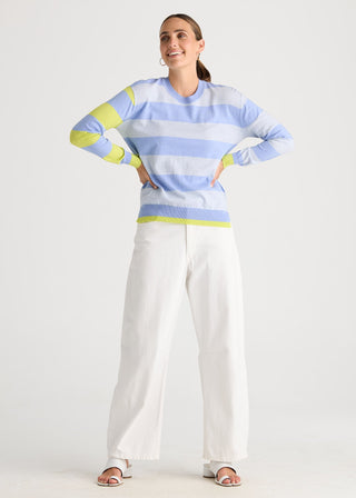 Coastal Stripe Top - Bluebell - ZP8804 Bluebell - All About A Girl