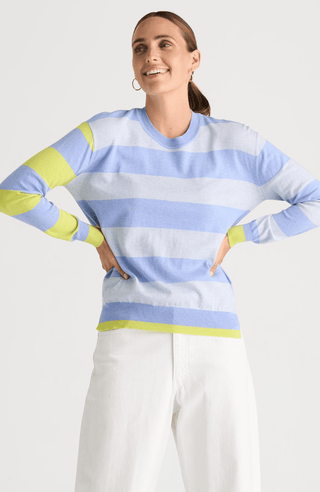 Coastal Stripe Top - Bluebell - ZP8804 Bluebell - All About A Girl