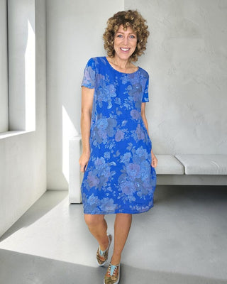 Jungle Dress - Cobalt Scarlett Rose