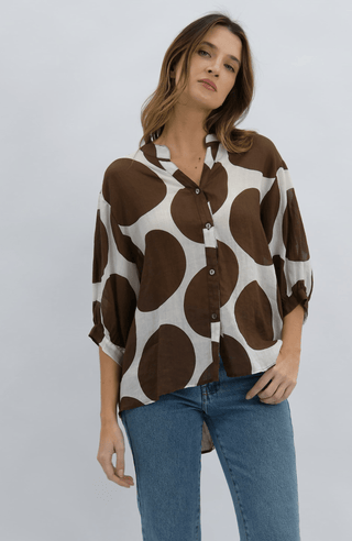 Coco Linen Shirt - Chocolate - WY29511 - All About A Girl