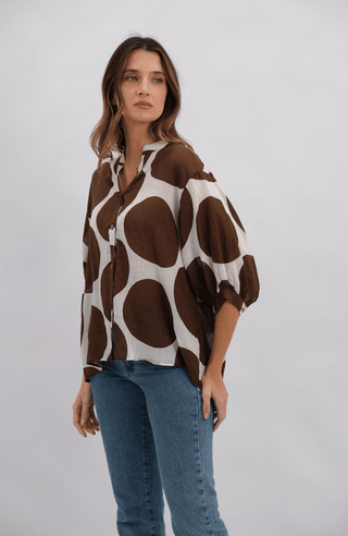 Coco Linen Shirt - Chocolate - WY29511 - All About A Girl