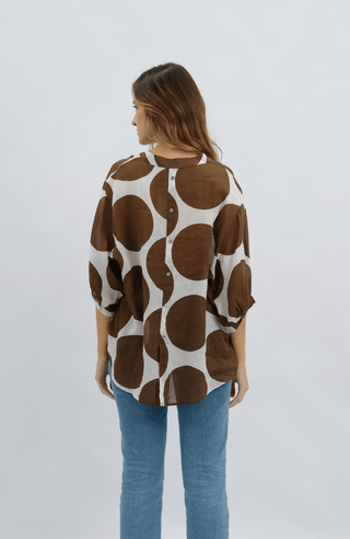 Coco Linen Shirt - Chocolate - WY29511 - All About A Girl