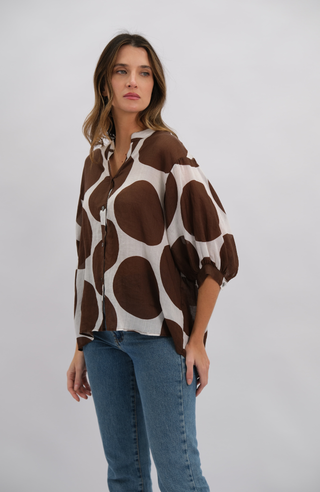 Coco Linen Shirt - Chocolate