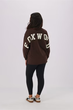 Interval Long Sleeve Tee - Coffee Bean/White