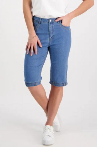 Contrast Stitch Denim Shorts - Light Denim SS