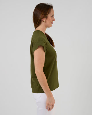 Cuff Tee Palm - Khaki