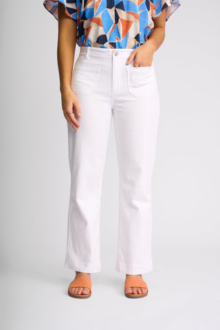 Daily Straight Leg Ankle Grazer Jeans - White Denim - 5995A - All About A Girl
