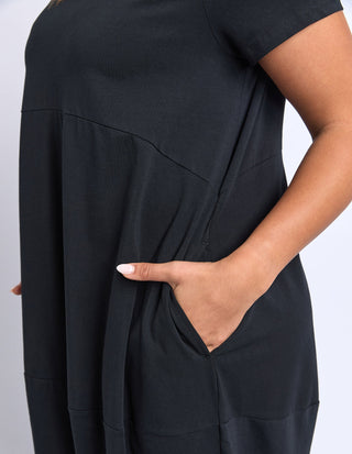 Diana Short Sleeve Dress - Black - 81X4544.BLK - All About A Girl