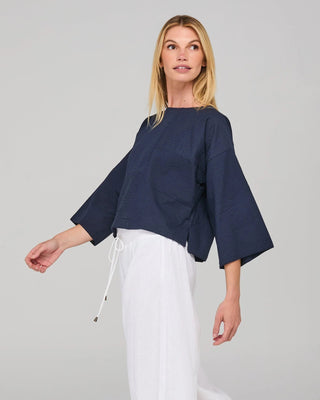 Dimple Top - Navy - SS25TP85 02 - All About A Girl