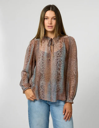 Dixie Blouse - Spring Leopard - SG26SS534 - All About A Girl
