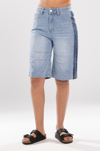 Double Denim Shorts - Blue