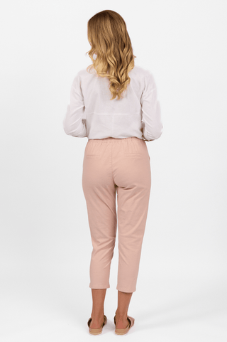 Elastic Waist 7/8 Pants - Soft Pink - 5790 - All About A Girl