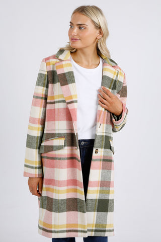 Elm Blanche Coat - Clover/Lilac Check - 8118054.CHK - allaboutagirl
