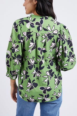 Elm Idyll Floral Shirt - Jungle Green Floral Print - 8138005.JUN - allaboutagirl
