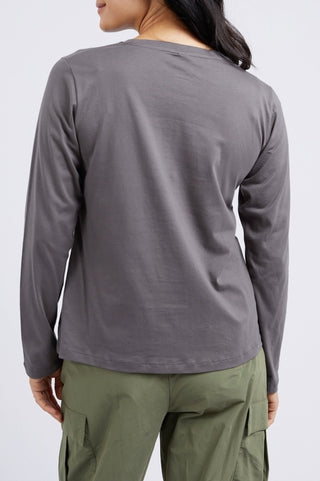 Elm Long Sleeve Gem T-Shirt - Charcoal - 8138072 - allaboutagirl