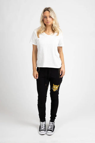 Escape Trackies Leopard - Black/Gold - F1024FST.701-BK/GO - All About A Girl