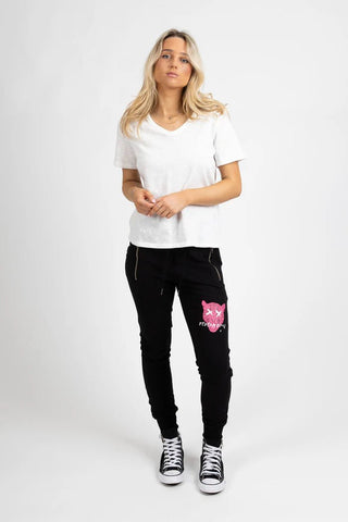 Escape Trackies Leopard - Black/Pink - F1024FST.701.BK - All About A Girl